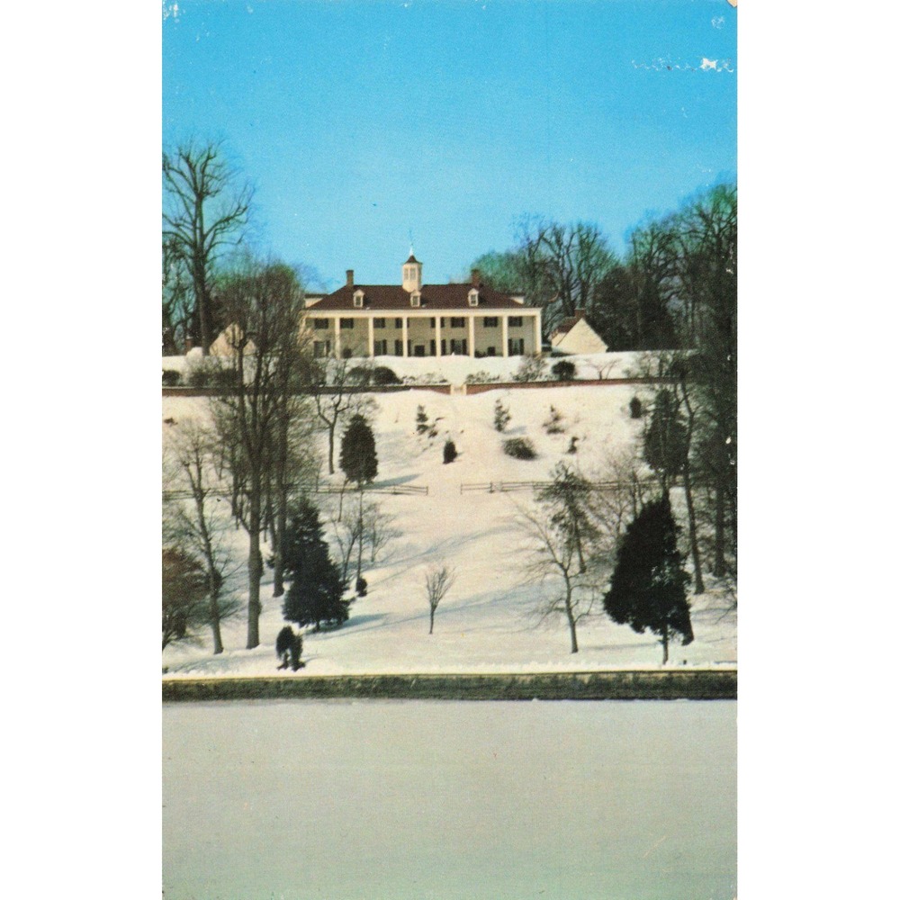 Vintage Mount Vernon Winter View from Potomac River Postcard M.V.L.A. 93999 - Picture 1 of 2